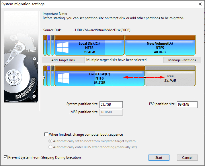 migrating windows to multiple SSDs or HDDs simultaneously